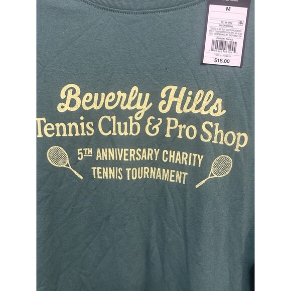 Beverly Hills Tennis Club T Shirt Mens Size M Long Sleeve Green Tournament - Picture 3 of 6
